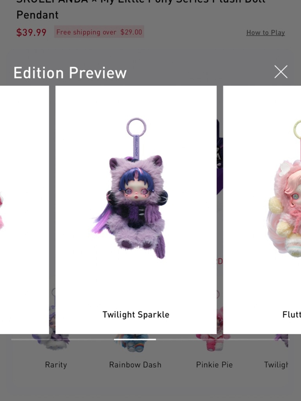 Pop Mart Skullpanda x My Little Pony Series Twilight Sparkle NIB